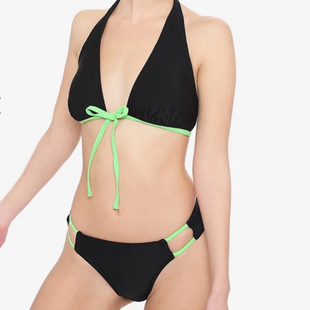 Black &‎ Neon Green Swim Bottoms Hot Topic